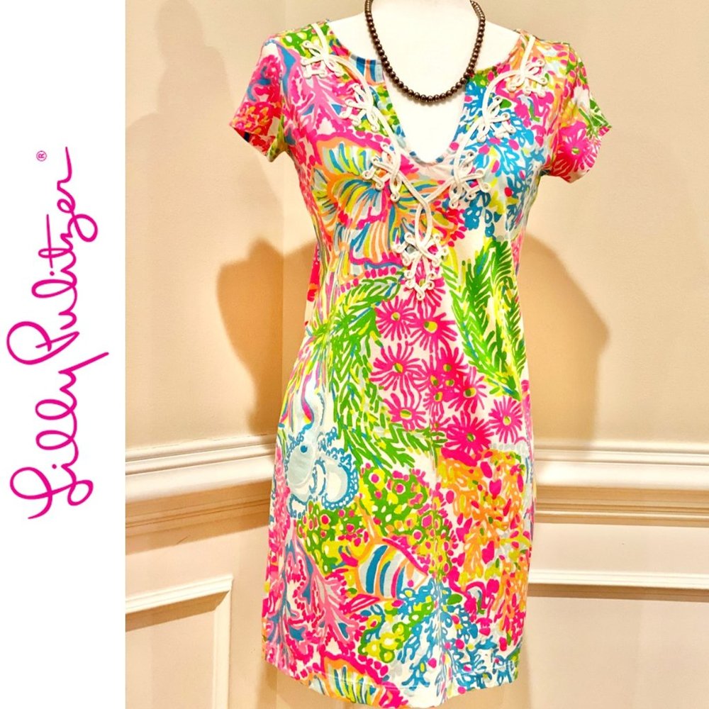 Lilly Pulitzer Brewster Dress, More Lovers Coral, Size Small